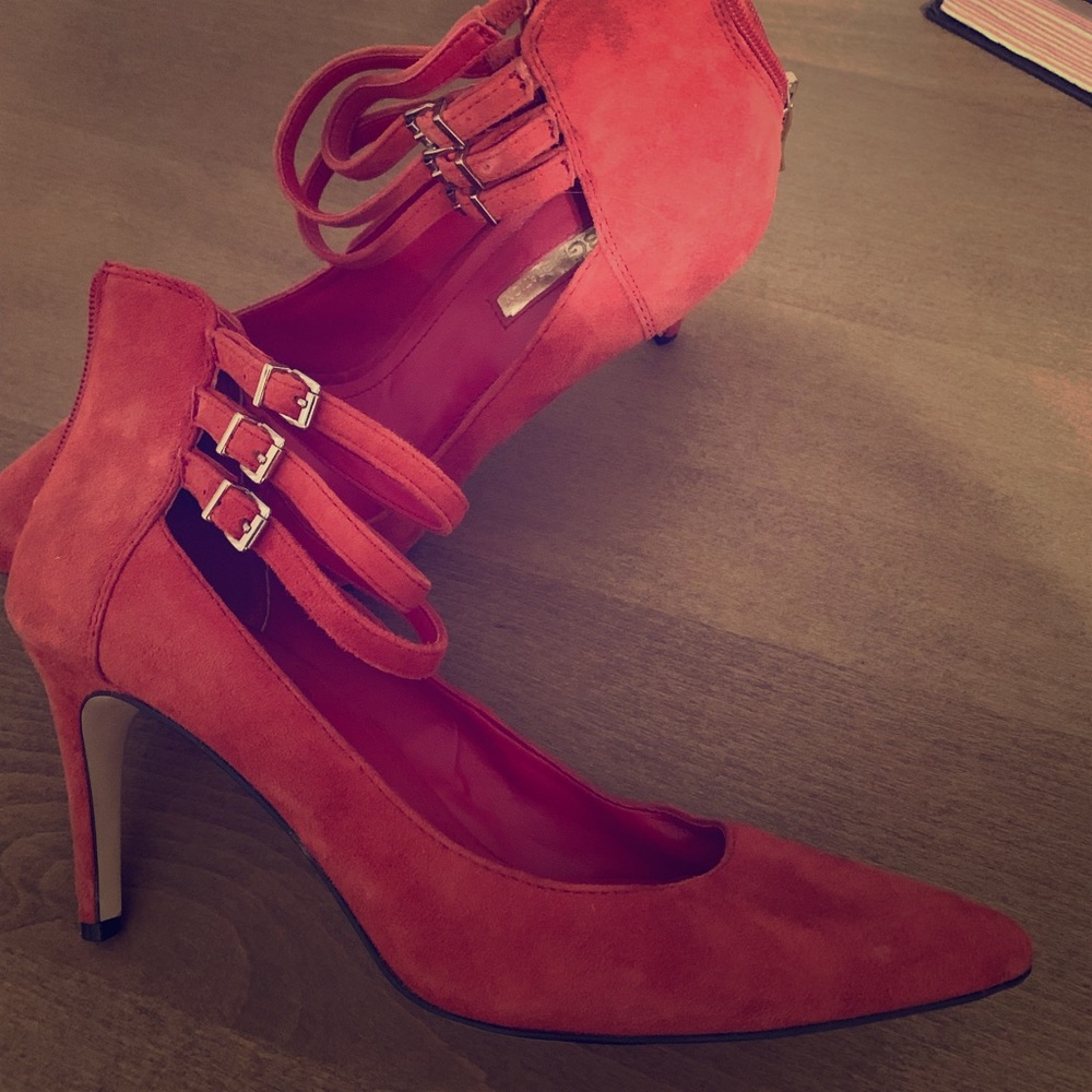 Bcbg red strappy heels